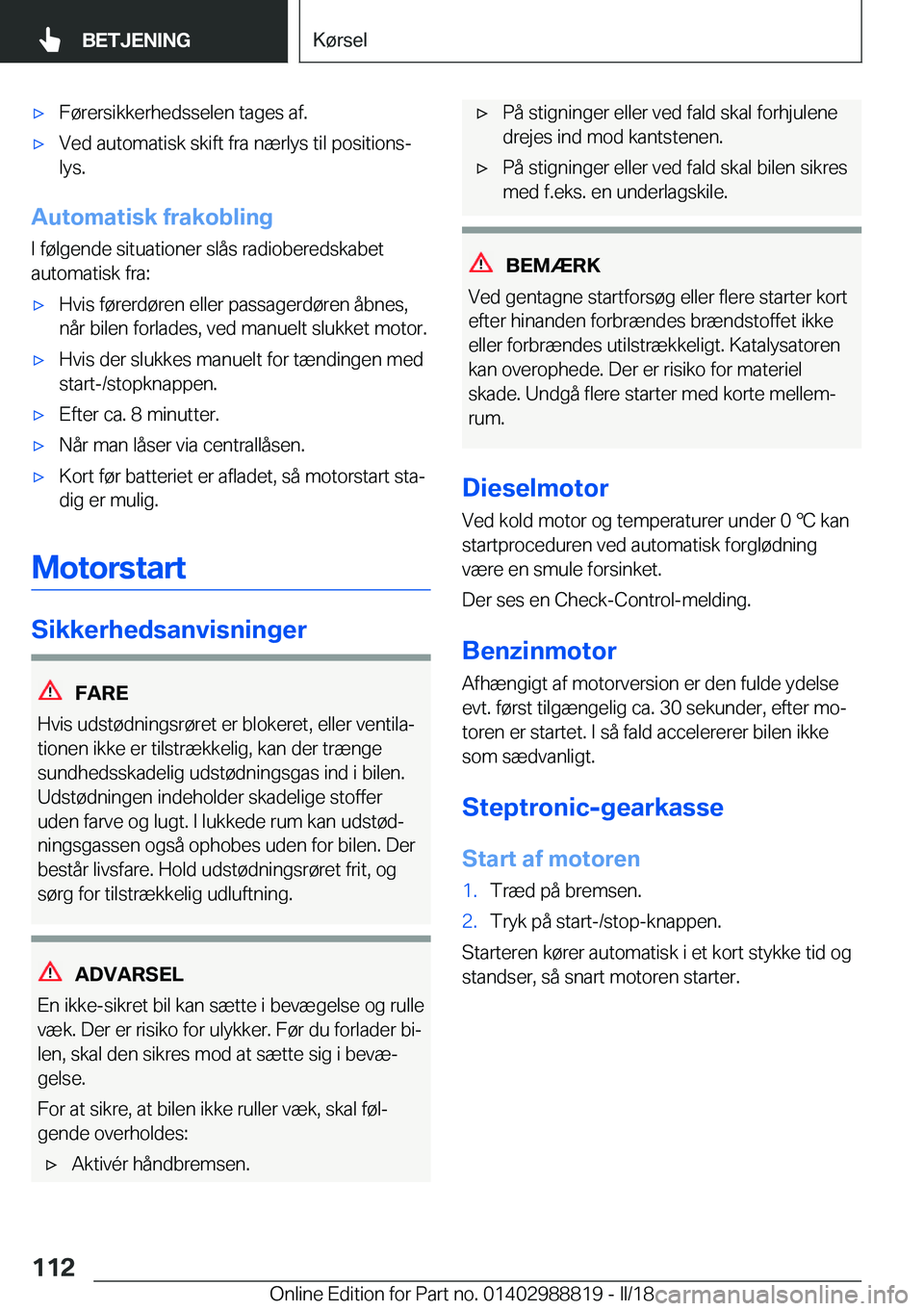 BMW X5 2018  InstruktionsbØger (in Danish) 'x�F�