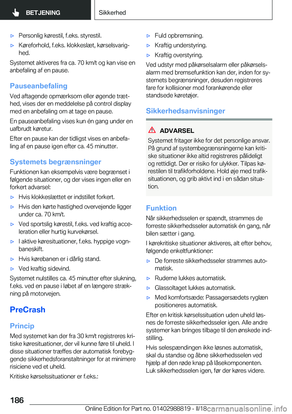 BMW X5 2018  InstruktionsbØger (in Danish) 'x�P�e�r�s�o�n�l�i�g� �k�