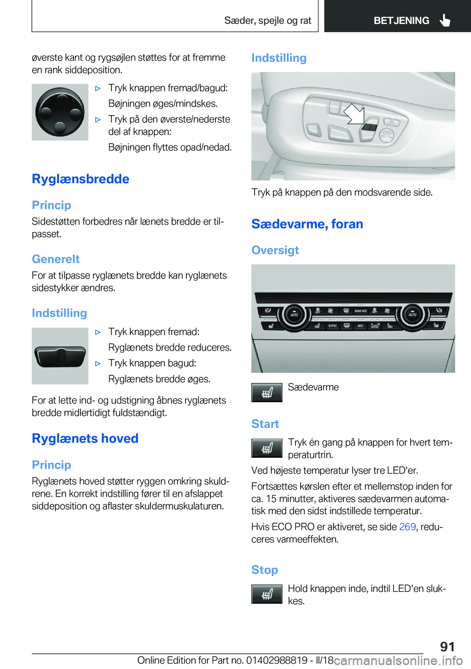 BMW X5 2018  InstruktionsbØger (in Danish) �