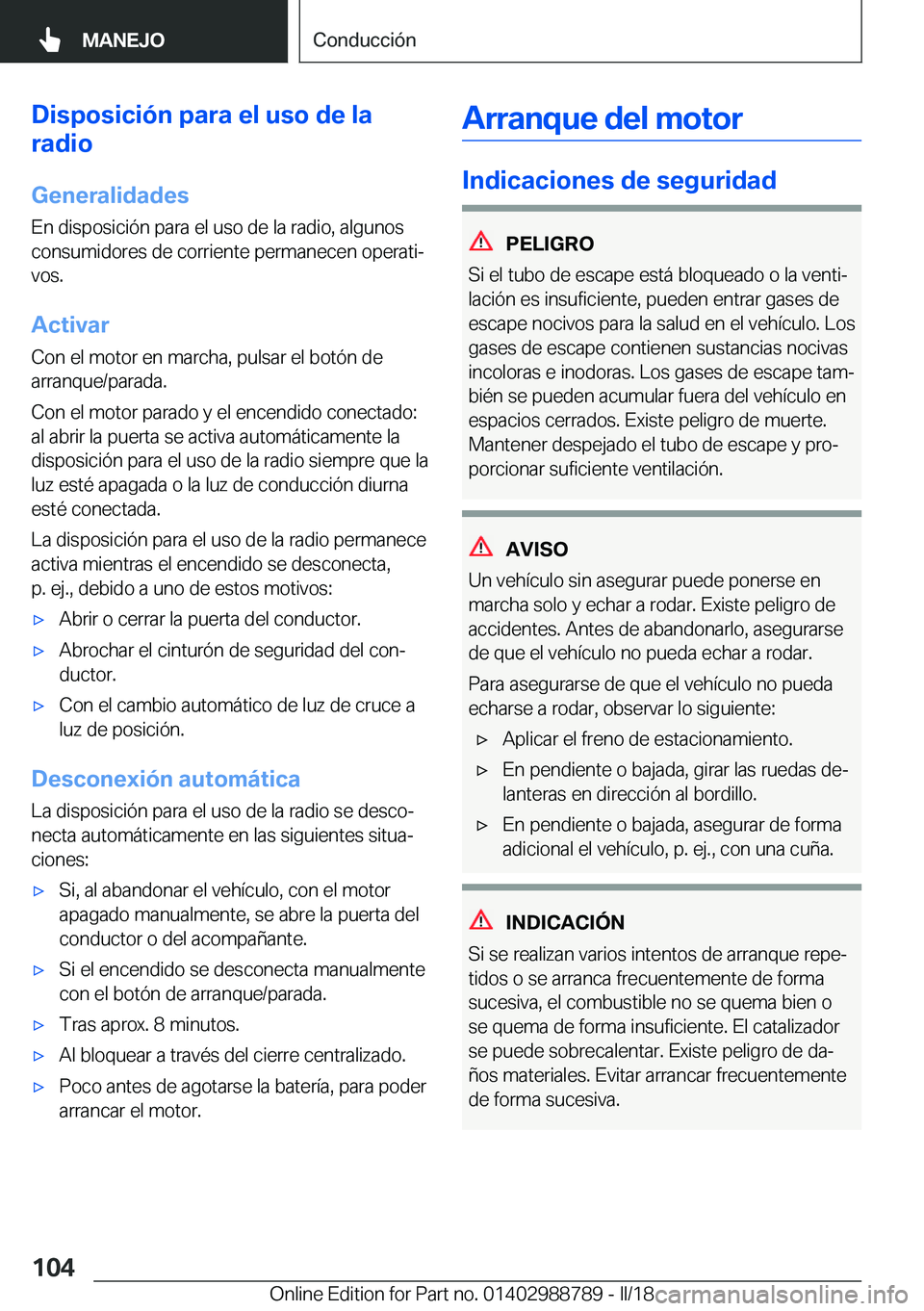 BMW X5 2018  Manuales de Empleo (in Spanish) �D�i�s�p�o�s�i�c�i�