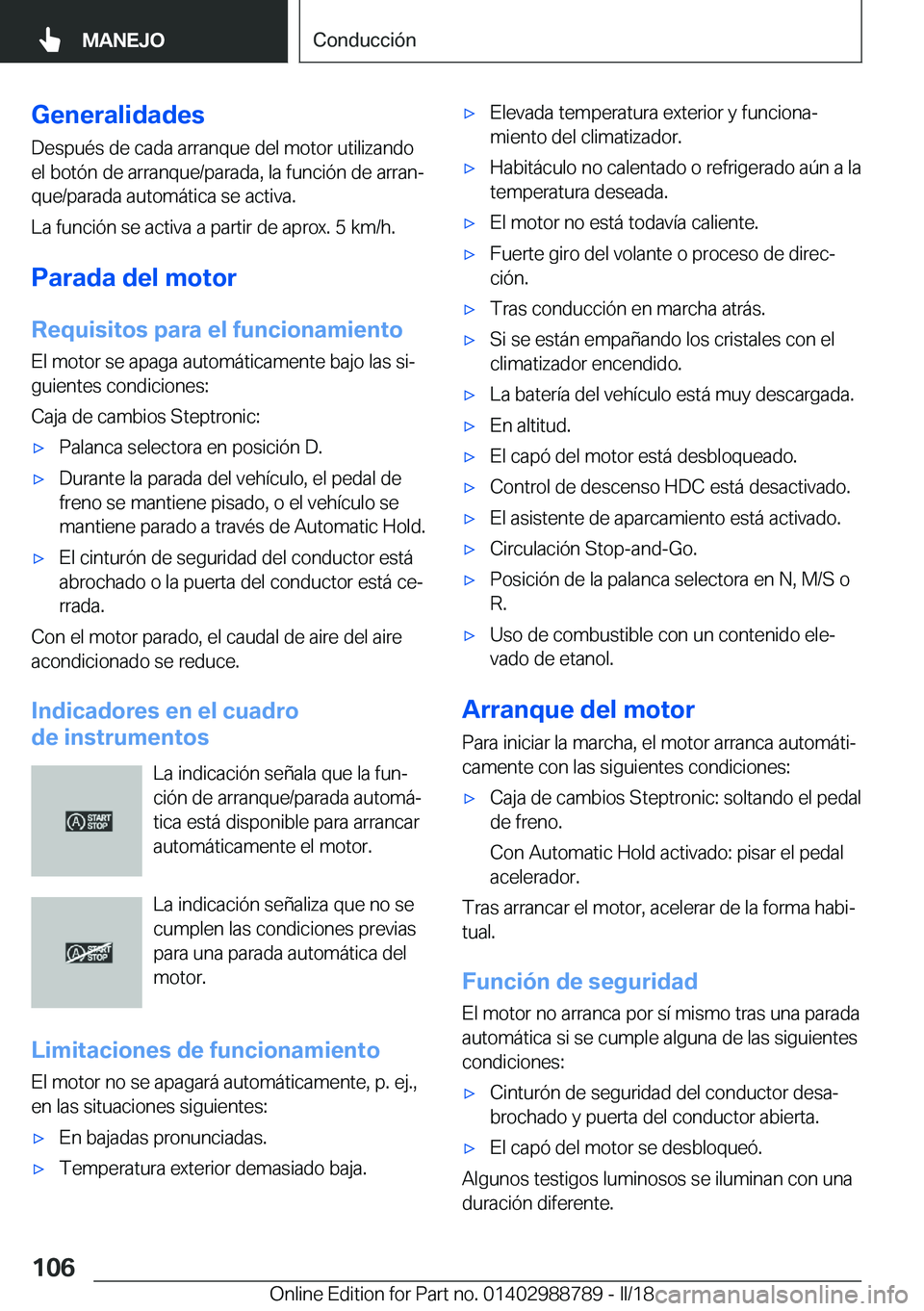 BMW X5 2018  Manuales de Empleo (in Spanish) �G�e�n�e�r�a�l�i�d�a�d�e�s
�D�e�s�p�u�