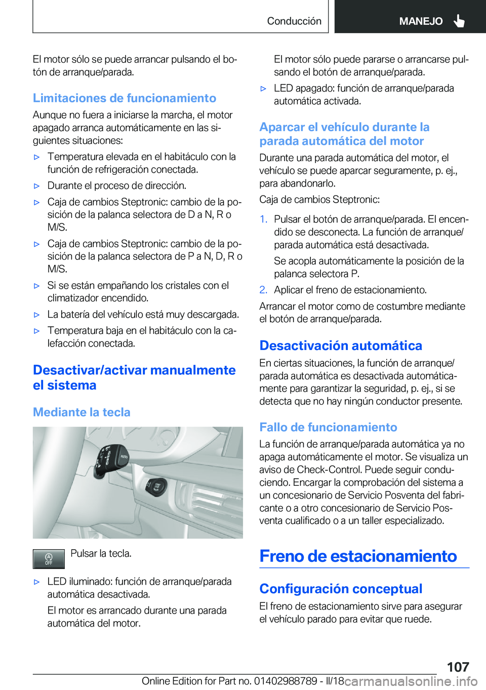 BMW X5 2018  Manuales de Empleo (in Spanish) �E�l� �m�o�t�o�r� �s�