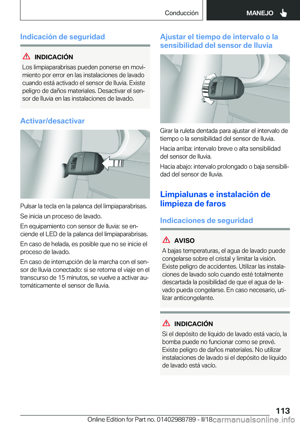 BMW X5 2018  Manuales de Empleo (in Spanish) �I�n�d�i�c�a�c�i�