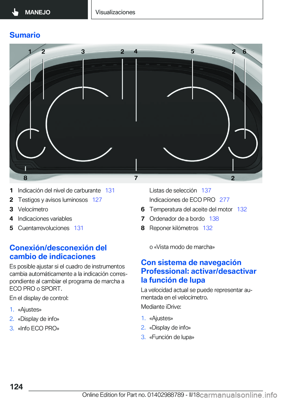 BMW X5 2018  Manuales de Empleo (in Spanish) �S�u�m�a�r�i�o�1�I�n�d�i�c�a�c�i�