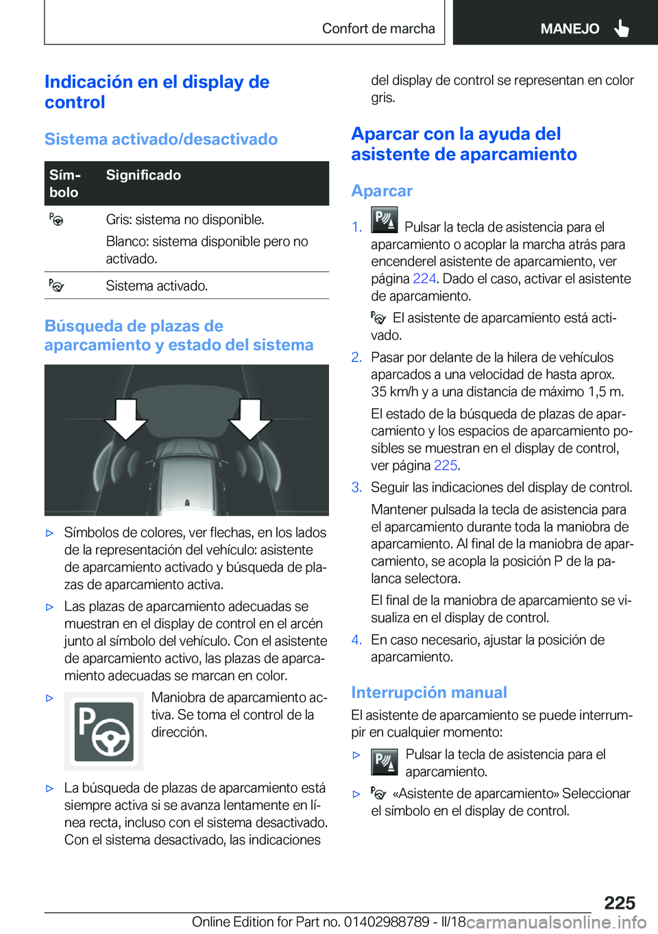 BMW X5 2018  Manuales de Empleo (in Spanish) �I�n�d�i�c�a�c�i�