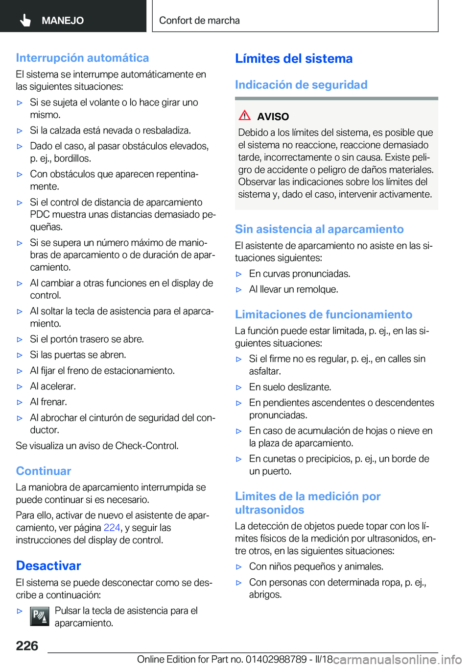 BMW X5 2018  Manuales de Empleo (in Spanish) �I�n�t�e�r�r�u�p�c�i�