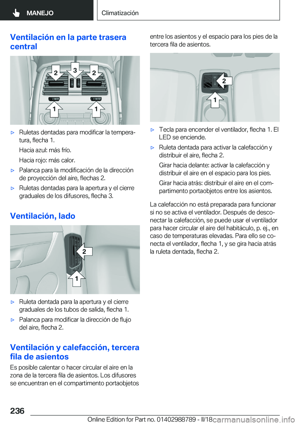 BMW X5 2018  Manuales de Empleo (in Spanish) �V�e�n�t�i�l�a�c�i�