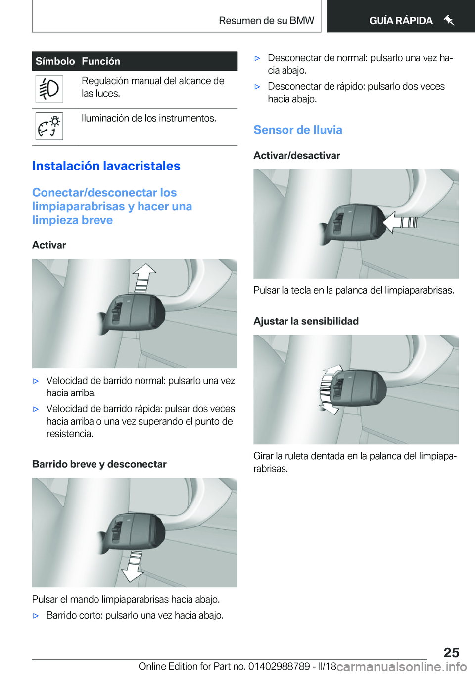 BMW X5 2018  Manuales de Empleo (in Spanish) �S�