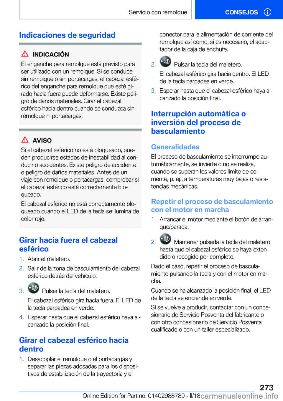 BMW X5 2018  Manuales de Empleo (in Spanish) �I�n�d�i�c�a�c�i�o�n�e�s��d�e��s�e�g�u�r�i�d�a�d
�I�N�D�I�C�A�C�I�
