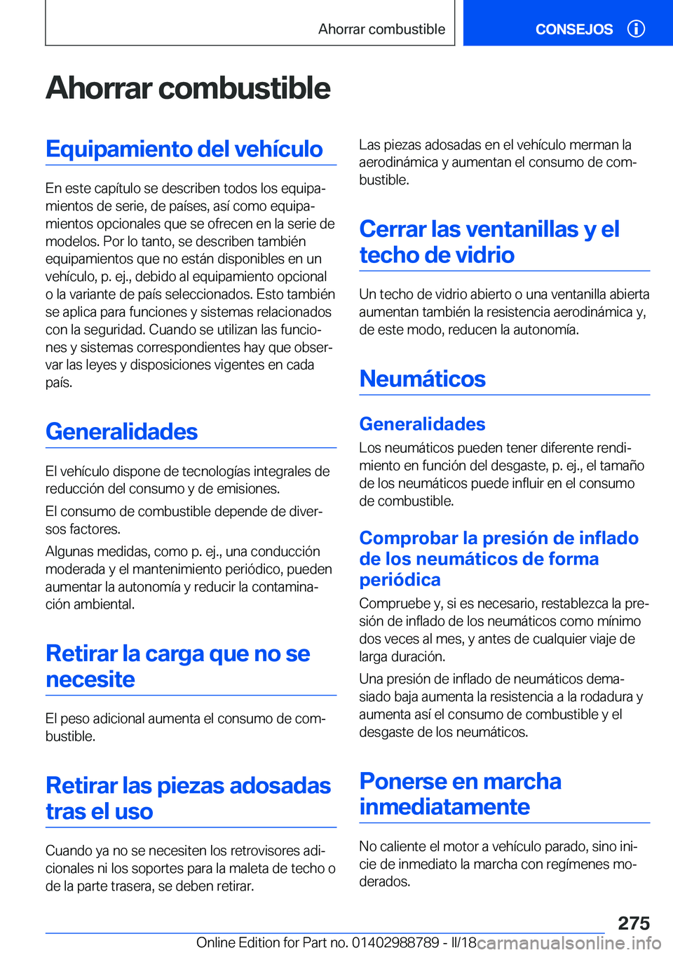 BMW X5 2018  Manuales de Empleo (in Spanish) �A�h�o�r�r�a�r��c�o�m�b�u�s�t�i�b�l�e�E�q�u�i�p�a�m�i�e�n�t�o��d�e�l��v�e�h�
