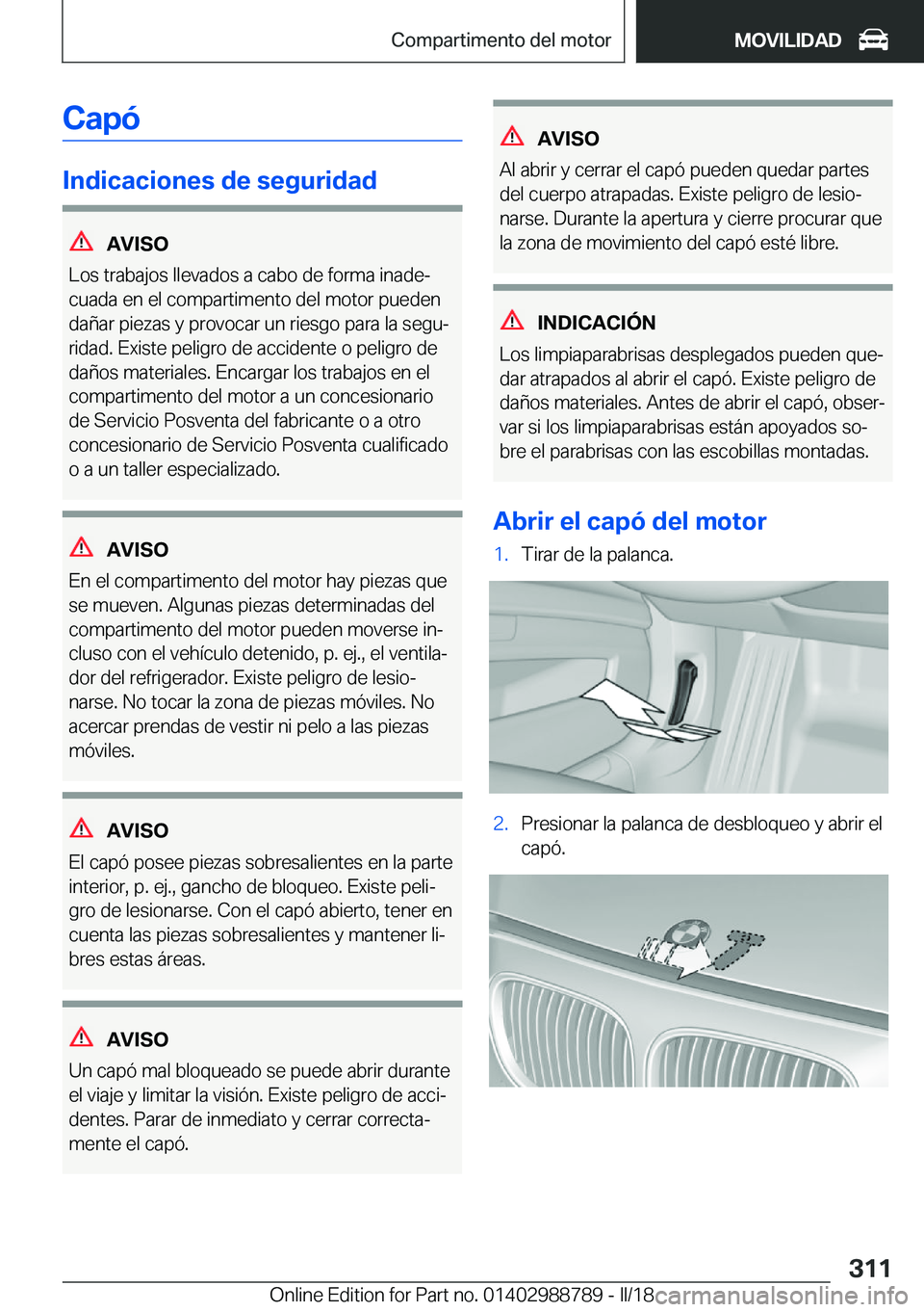 BMW X5 2018  Manuales de Empleo (in Spanish) �C�a�p�