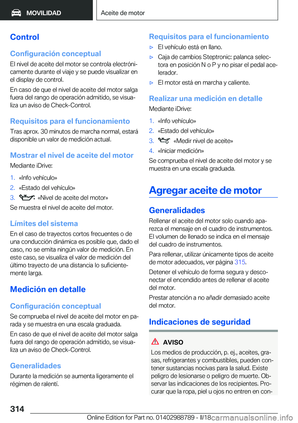 BMW X5 2018  Manuales de Empleo (in Spanish) �C�o�n�t�r�o�l
�C�o�n�f�i�g�u�r�a�c�i�