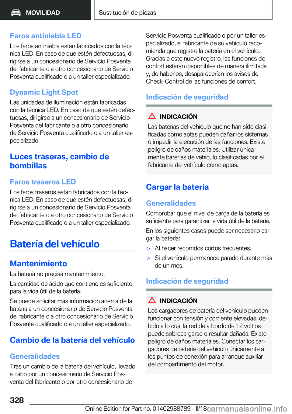 BMW X5 2018  Manuales de Empleo (in Spanish) �F�a�r�o�s��a�n�t�i�n�i�e�b�l�a��L�E�D�L�o�s� �f�a�r�o�s� �a�n�t�i�n�i�e�b�l�a� �e�s�t�