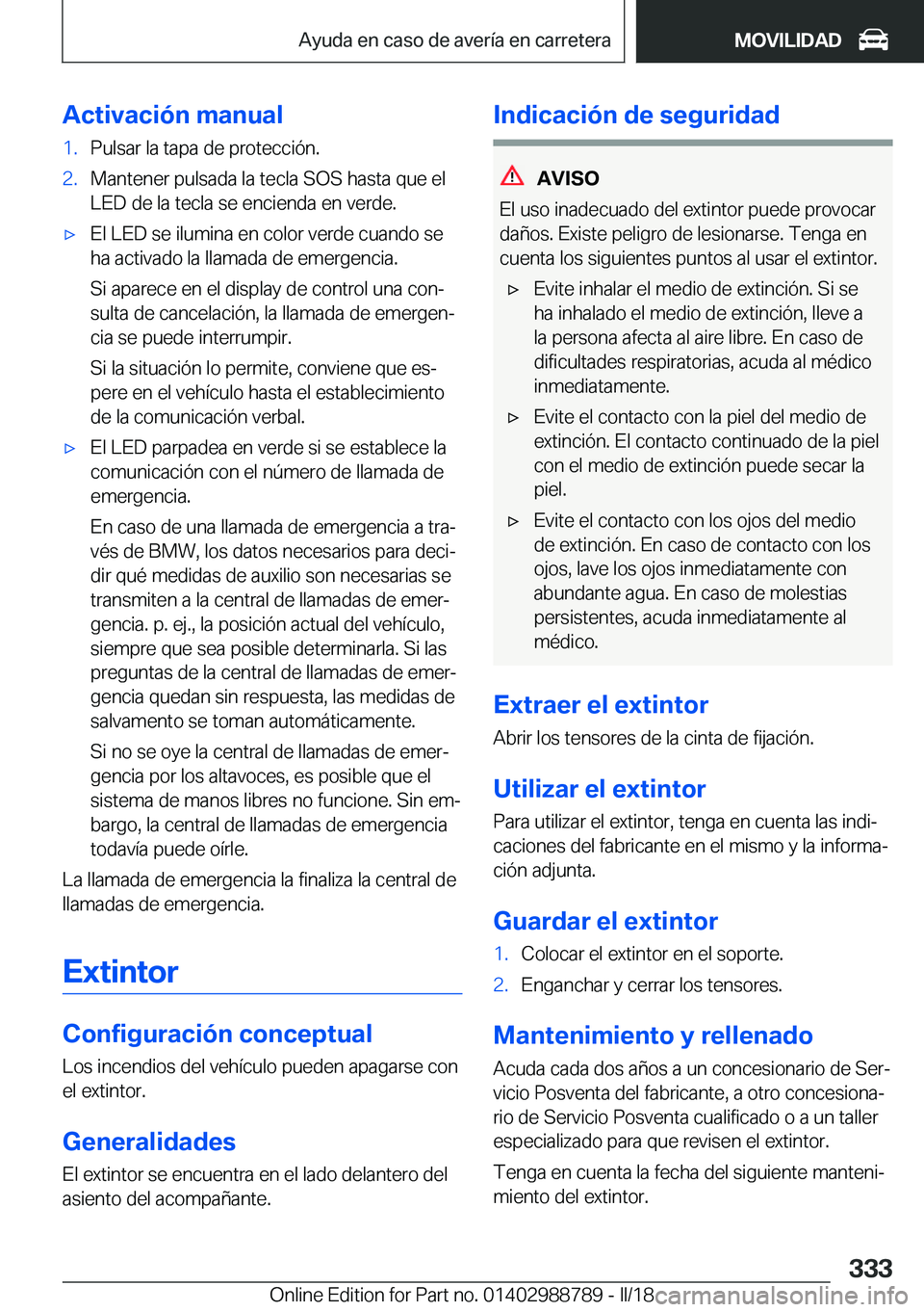 BMW X5 2018  Manuales de Empleo (in Spanish) �A�c�t�i�v�a�c�i�