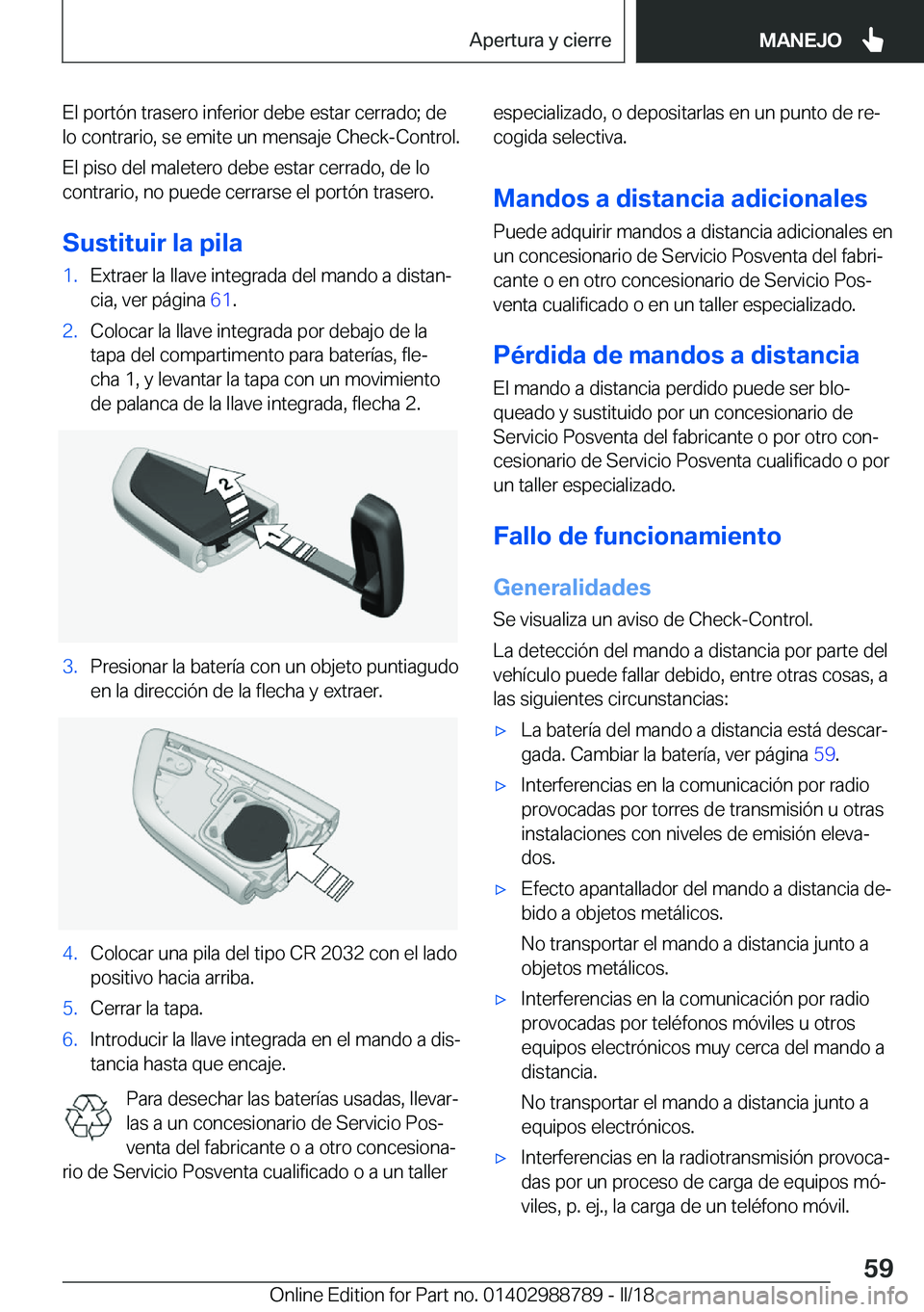 BMW X5 2018  Manuales de Empleo (in Spanish) �E�l� �p�o�r�t�