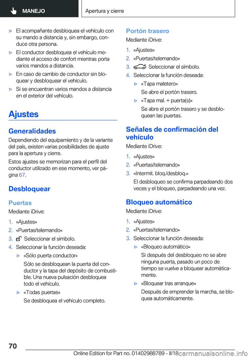 BMW X5 2018  Manuales de Empleo (in Spanish) x�E�l� �a�c�o�m�p�a�