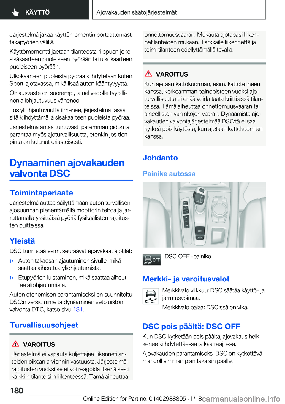 BMW X5 2018  Omistajan Käsikirja (in Finnish) �J�
