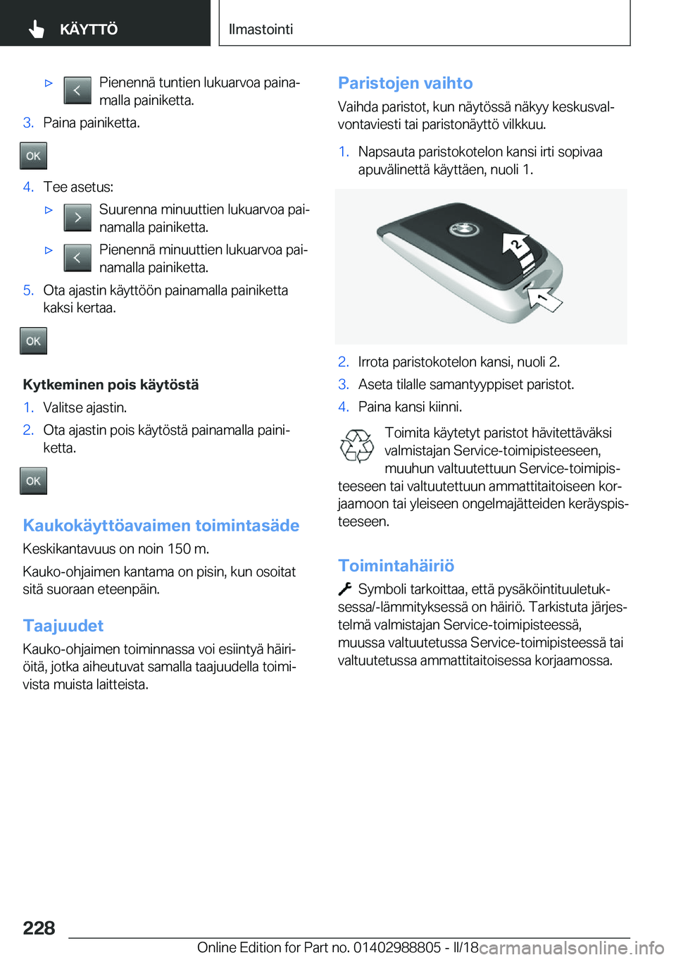 BMW X5 2018  Omistajan Käsikirja (in Finnish) 'x�P�i�e�n�e�n�n�