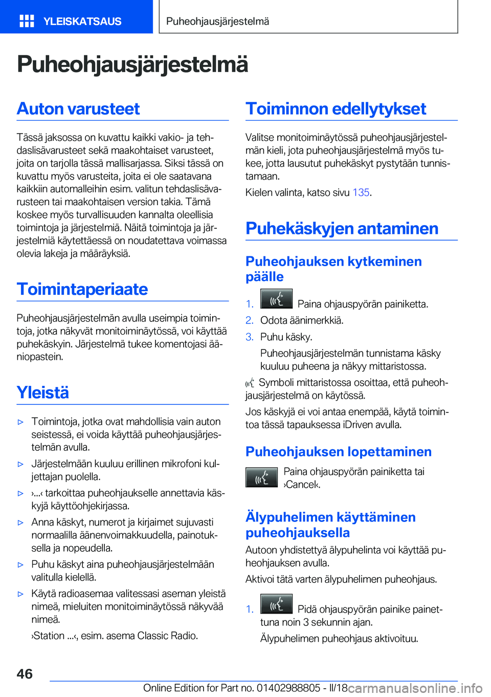 BMW X5 2018  Omistajan Käsikirja (in Finnish) �P�u�h�e�o�h�j�a�u�s�j�