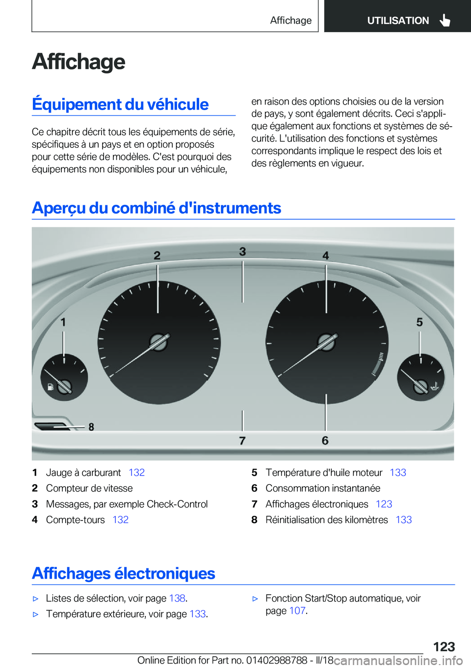 BMW X5 2018  Notices Demploi (in French) �A�f�f�i�c�h�a�g�e�É�q�u�i�p�e�m�e�n�t��d�u��v�é�h�i�c�u�l�e
�C�e� �c�h�a�p�i�t�r�e� �d�é�c�r�i�t� �t�o�u�s� �l�e�s� �é�q�u�i�p�e�m�e�n�t�s� �d�e� �s�é�r�i�e�,�s�p�é�c�i�f�i�q�u�e�s� �