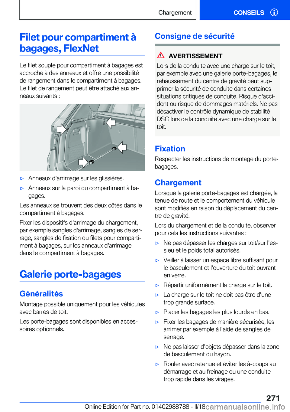 BMW X5 2018  Notices Demploi (in French) �F�i�l�e�t��p�o�u�r��c�o�m�p�a�r�t�i�m�e�n�t��
