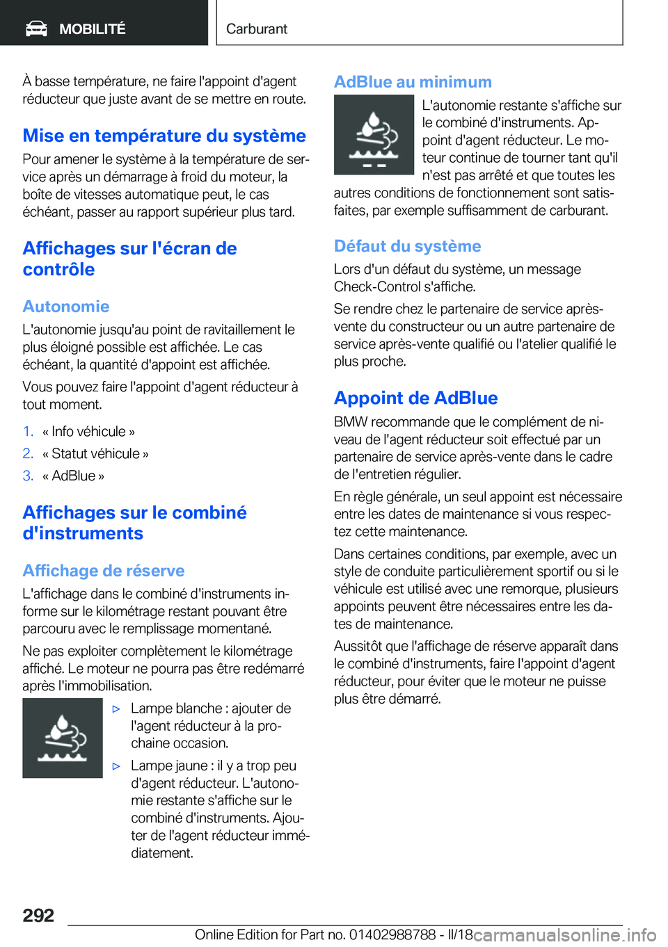 BMW X5 2018  Notices Demploi (in French) �