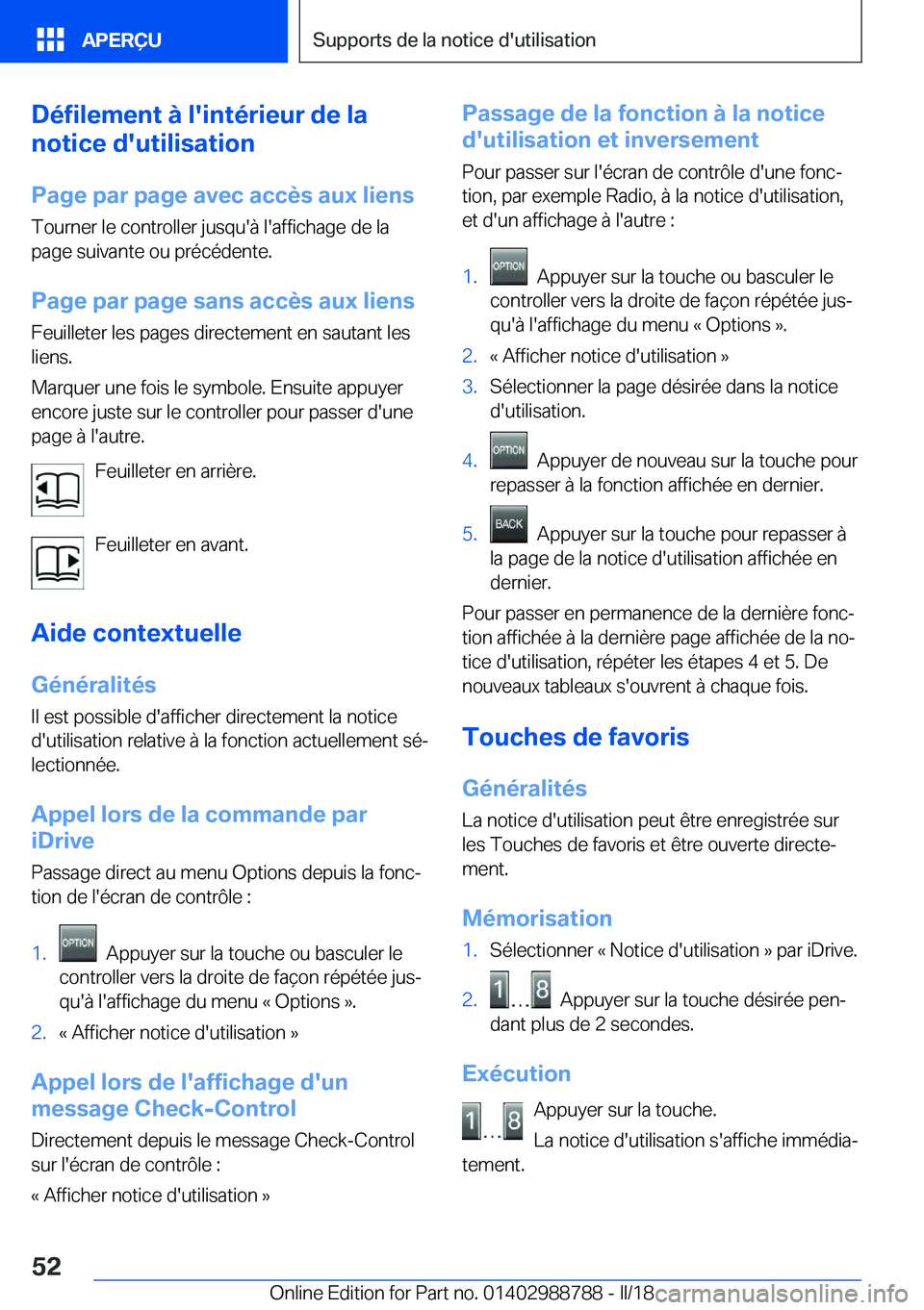 BMW X5 2018  Notices Demploi (in French) �D�é�f�i�l�e�m�e�n�t��