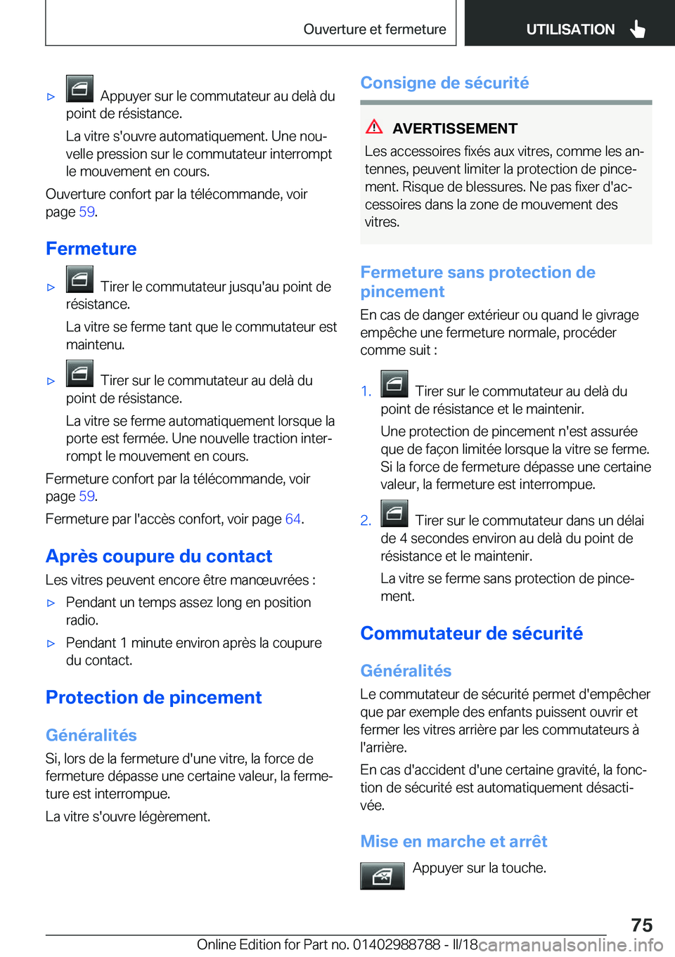 BMW X5 2018  Notices Demploi (in French) 'x� � �A�p�p�u�y�e�r� �s�u�r� �l�e� �c�o�m�m�u�t�a�t�e�u�r� �a�u� �d�e�l�