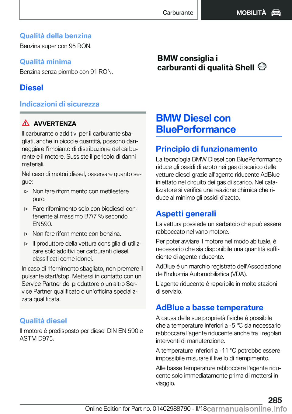BMW X5 2018  Libretti Di Uso E manutenzione (in Italian) �Q�u�a�l�i�t�