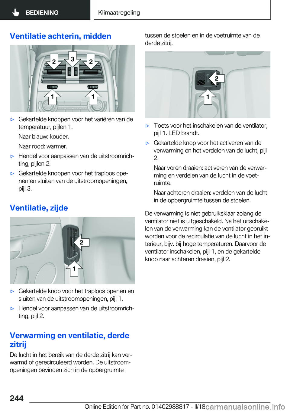 BMW X5 2018  Instructieboekjes (in Dutch) �V�e�n�t�i�l�a�t�i�e��a�c�h�t�e�r�i�n�,��m�i�d�d�e�n'x�G�e�k�a�r�t�e�l�d�e� �k�n�o�p�p�e�n� �v�o�o�r� �h�e�t� �v�a�r�i�