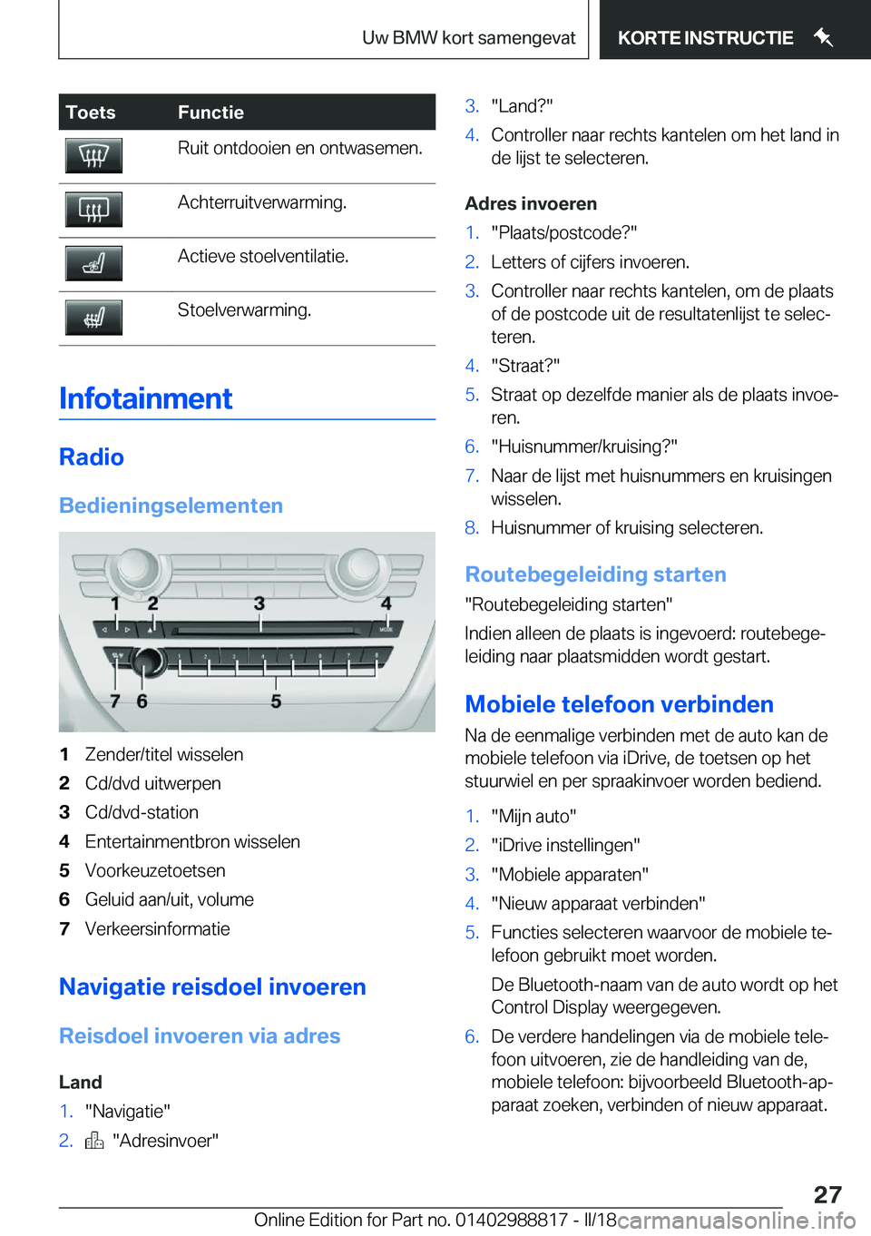 BMW X5 2018  Instructieboekjes (in Dutch) �T�o�e�t�s�F�u�n�c�t�i�e�R�u�i�t� �o�n�t�d�o�o�i�e�n� �e�n� �o�n�t�w�a�s�e�m�e�n�.�A�c�h�t�e�r�r�u�i�t�v�e�r�w�a�r�m�i�n�g�.�A�c�t�i�e�v�e� �s�t�o�e�l�v�e�n�t�i�l�a�t�i�e�.�S�t�o�e�l�v�e�r�w�a�r�m�i�n