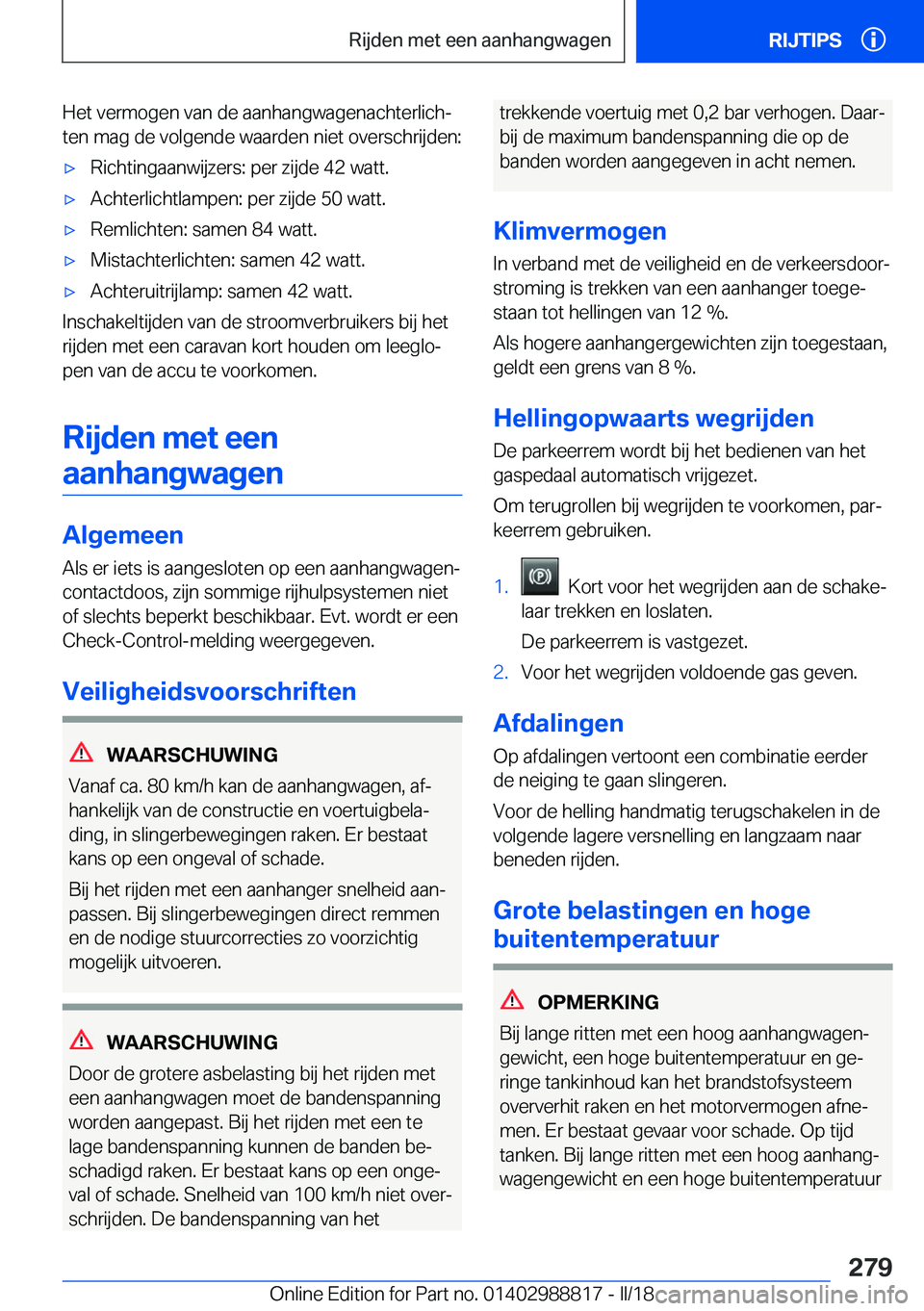 BMW X5 2018  Instructieboekjes (in Dutch) �H�e�t� �v�e�r�m�o�g�e�n� �v�a�n� �d�e� �a�a�n�h�a�n�g�w�a�g�e�n�a�c�h�t�e�r�l�i�c�hj
�t�e�n� �m�a�g� �d�e� �v�o�l�g�e�n�d�e� �w�a�a�r�d�e�n� �n�i�e�t� �o�v�e�r�s�c�h�r�i�j�d�e�n�:'x�R�i�c�h�t�i�