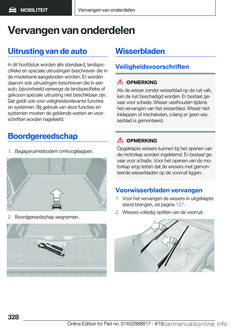 BMW X5 2018  Instructieboekjes (in Dutch) �V�e�r�v�a�n�g�e�n��v�a�n��o�n�d�e�r�d�e�l�e�n�U�i�t�r�u�s�t�i�n�g��v�a�n��d�e��a�u�t�o
�I�n� �d�i�t� �h�o�o�f�d�s�t�u�k� �w�o�r�d�e�n� �a�l�l�e� �s�t�a�n�d�a�a�r�d�,� �l�a�n�d�s�p�ej�c�i�f�i�e�