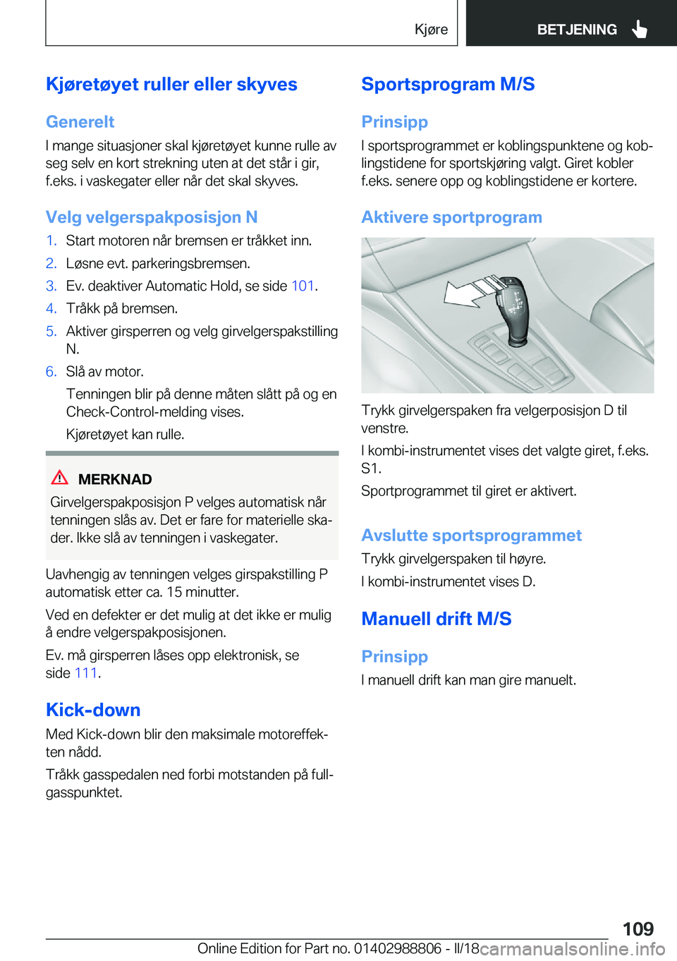 BMW X5 2018  InstruksjonsbØker (in Norwegian) �K�j�