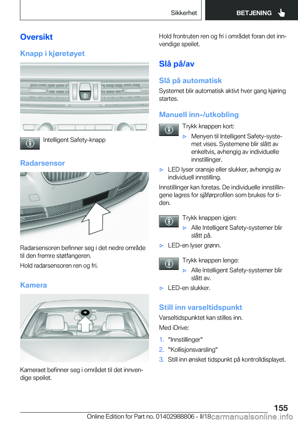 BMW X5 2018  InstruksjonsbØker (in Norwegian) �O�v�e�r�s�i�k�t�K�n�a�p�p��i��k�j�