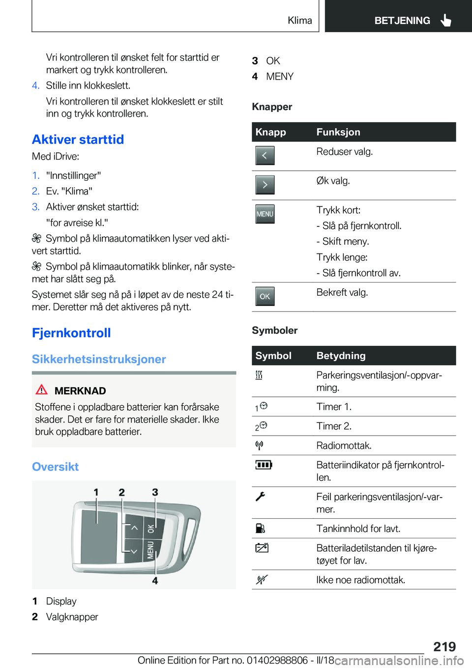 BMW X5 2018  InstruksjonsbØker (in Norwegian) �V�r�i� �k�o�n�t�r�o�l�l�e�r�e�n� �t�i�l� �