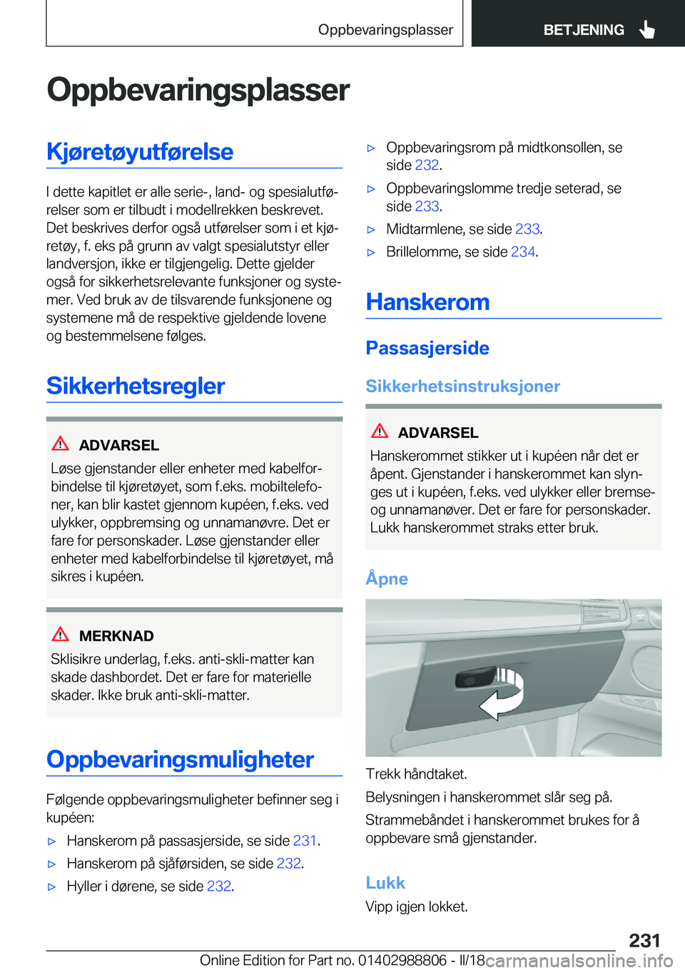 BMW X5 2018  InstruksjonsbØker (in Norwegian) �O�p�p�b�e�v�a�r�i�n�g�s�p�l�a�s�s�e�r�K�j�