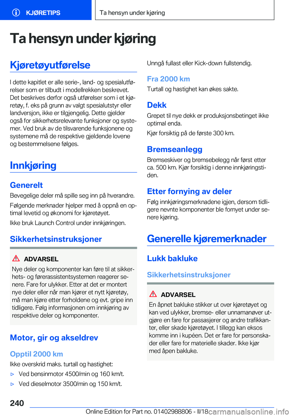 BMW X5 2018  InstruksjonsbØker (in Norwegian) �T�a��h�e�n�s�y�n��u�n�d�e�r��k�j�