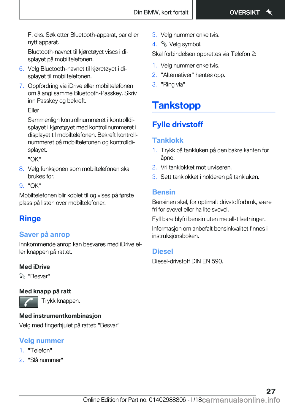 BMW X5 2018  InstruksjonsbØker (in Norwegian) �F�.� �e�k�s�.� �S�