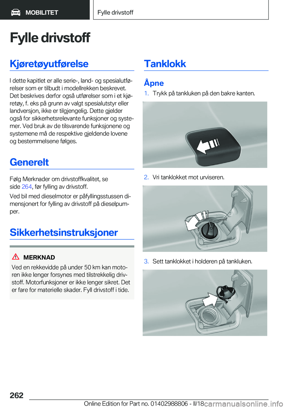 BMW X5 2018  InstruksjonsbØker (in Norwegian) �F�y�l�l�e��d�r�i�v�s�t�o�f�f�K�j�