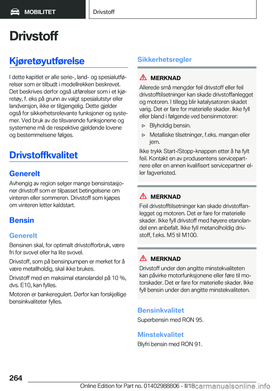 BMW X5 2018  InstruksjonsbØker (in Norwegian) �D�r�i�v�s�t�o�f�f�K�j�
