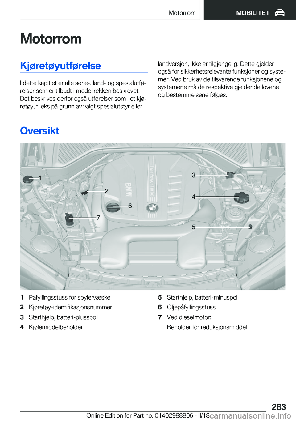 BMW X5 2018  InstruksjonsbØker (in Norwegian) �M�o�t�o�r�r�o�m�K�j�