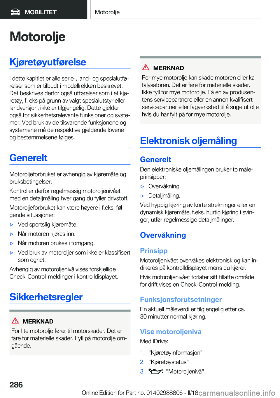 BMW X5 2018  InstruksjonsbØker (in Norwegian) �M�o�t�o�r�o�l�j�e�K�j�