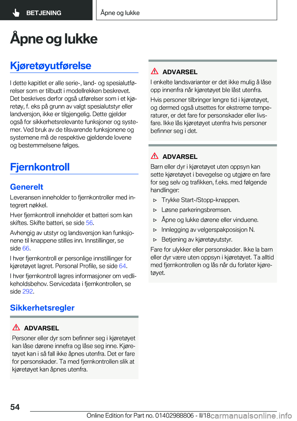 BMW X5 2018  InstruksjonsbØker (in Norwegian) �