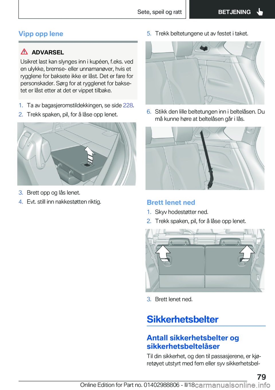 BMW X5 2018  InstruksjonsbØker (in Norwegian) �V�i�p�p��o�p�p��l�e�n�e
�A�D�V�A�R�S�E�L
�U�s�i�k�r�e�t� �l�a�s�t� �k�a�n� �s�l�y�n�g�e�s� �i�n�n� �i� �k�u�p�
