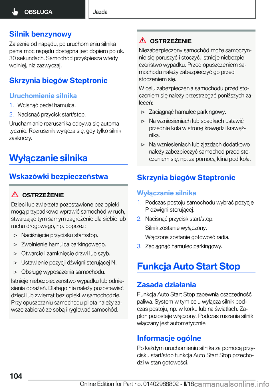 BMW X5 2018  Instrukcja obsługi (in Polish) �S�i�l�n�i�k��b�e�n�z�y�n�o�w�y
�Z�a�l�e 9�n�i�e� �o�d� �n�a�p�