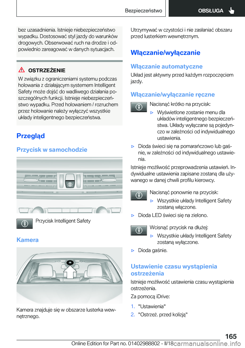 BMW X5 2018  Instrukcja obsługi (in Polish) �b�e�z� �u�z�a�s�a�d�n�i�e�n�i�a�.� �I�s�t�n�i�e�j�e� �n�i�e�b�e�z�p�i�e�c�z�e�