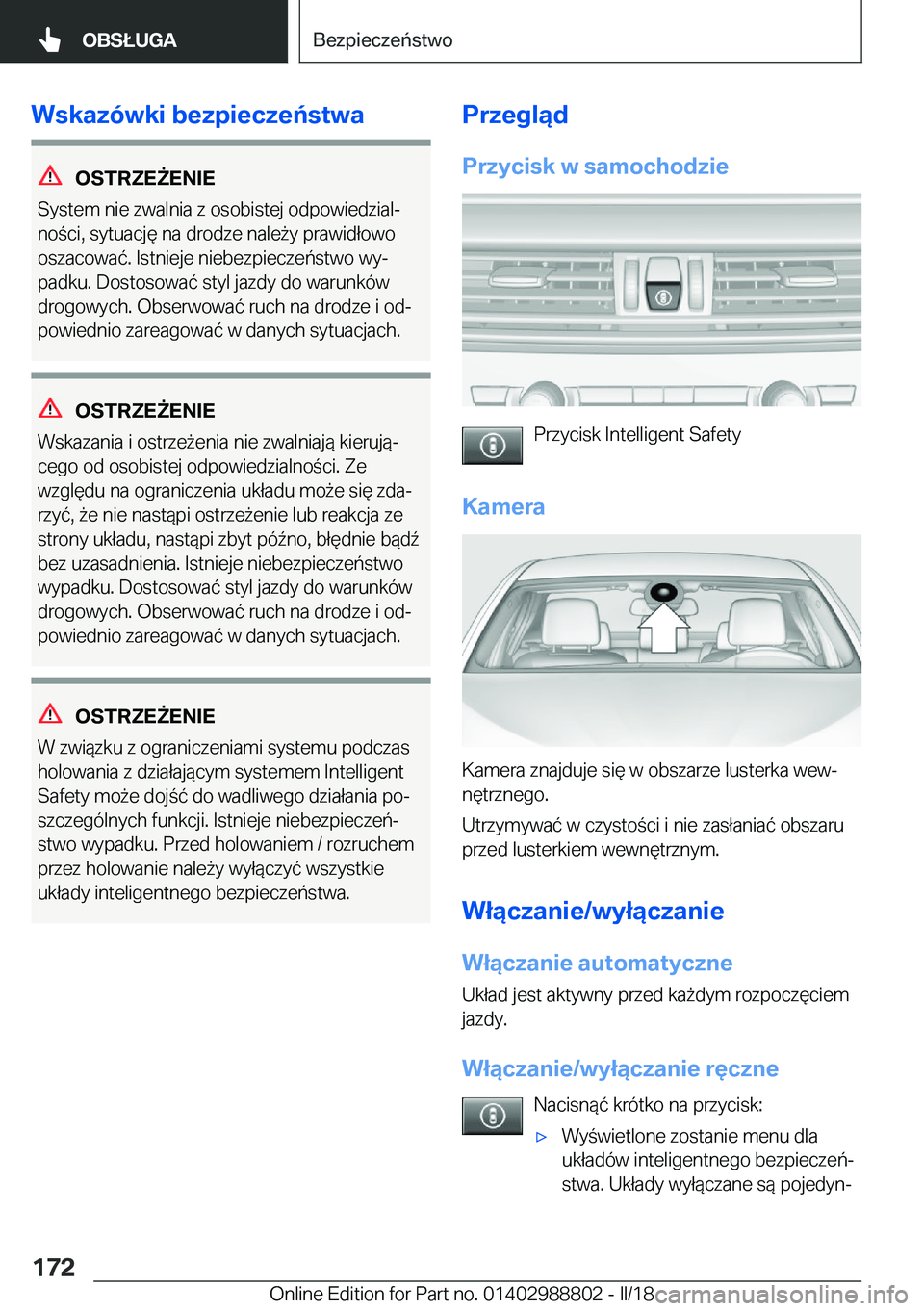 BMW X5 2018  Instrukcja obsługi (in Polish) �W�s�k�a�z�