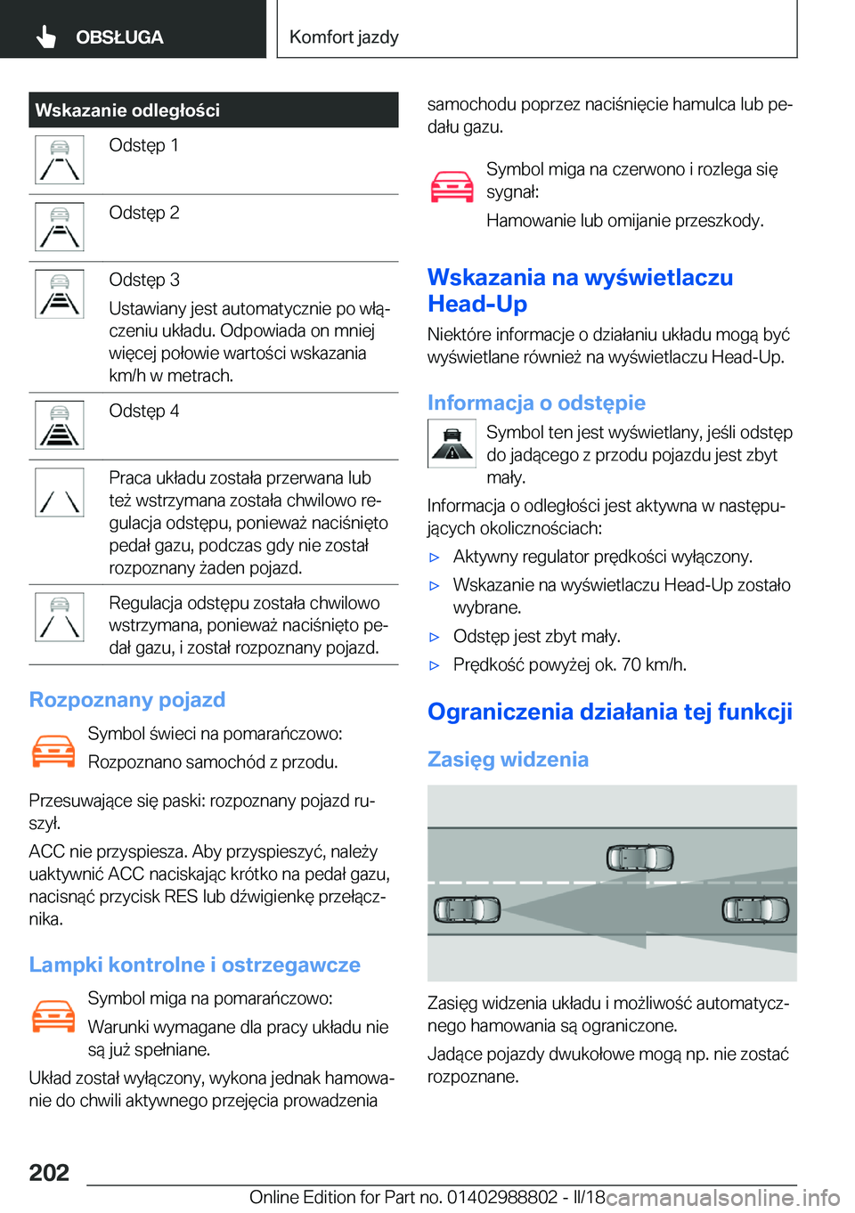 BMW X5 2018  Instrukcja obsługi (in Polish) �W�s�k�a�z�a�n�i�e��o�d�l�e�g�ł�o�c�i�O�d�s�t�