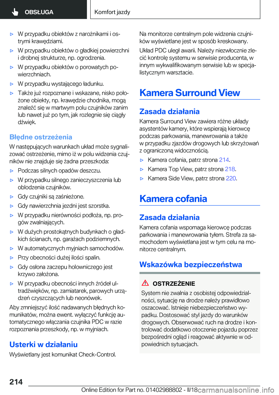 BMW X5 2018  Instrukcja obsługi (in Polish) 'x�W� �p�r�z�y�p�a�d�k�u� �o�b�i�e�k�t�